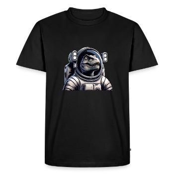 T-Rex astronaut in space - Men's Premium Organic T-Shirt - black - Front - Nico (187cm)