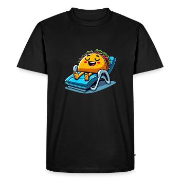 Taco d’été sur la plage Chaise longue - T-shirt Premium bio Homme - noir - Devant - Nico (187cm)