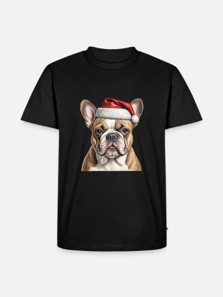 Bouledogue de Noël - T-shirt Premium bio Homme - noir