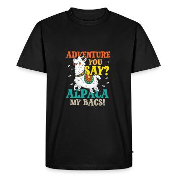 Alpaca my bags - Men's Premium Organic T-Shirt - black - Front - Nico (187cm)
