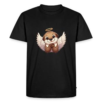 Otter Angel Water Rat with Wings - Men's Premium Organic T-Shirt - black - Front - Nico (187cm)