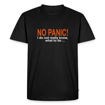 Ne paniquez pas! - T-shirt Premium bio Homme - noir - Devant - Nico (187cm)