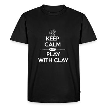 Poterie Céramique Ton Shirt Keep Calm Play Clay - T-shirt Premium bio Homme - noir - Devant - Nico (187cm)