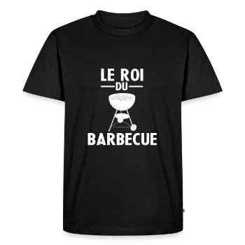 Father's Day bbq the king of barbecue - Men's Premium Organic T-Shirt - black - Front - Nico (187cm)
