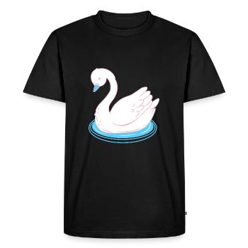 Trans Pride Swan - Men's Premium Organic T-Shirt - black - Front - Nico (187cm)
