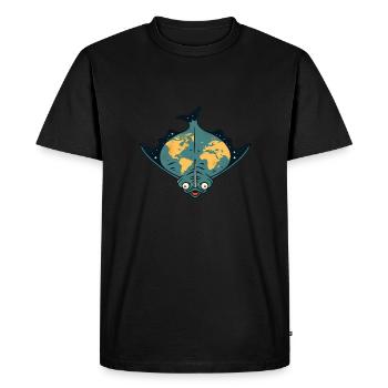 Flet comme la terre plate drôle - T-shirt Premium bio Homme - noir - Devant - Nico (187cm)