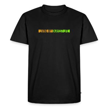 Living My Okayest Life Funny Mediocre Saying - Men's Premium Organic T-Shirt - black - Front - Nico (187cm)