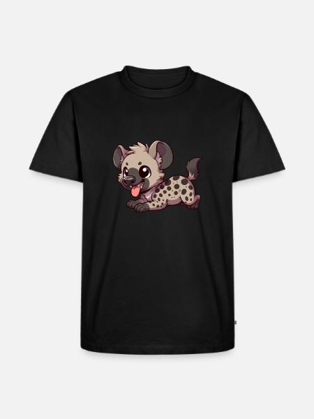 Cute Hyena Comic Cartoon Design - Men's Premium Organic T-Shirt - black