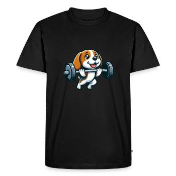 Beagle Weightlifting Workout Strength - Men's Premium Organic T-Shirt - black - Front - Nico (187cm)