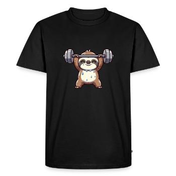 Entraînement d’haltères Sloth Fitness - T-shirt Premium bio Homme - noir - Devant - Nico (187cm)