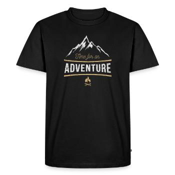 Adventure Hiking Mountain - Men's Premium Organic T-Shirt - black - Front - Nico (187cm)