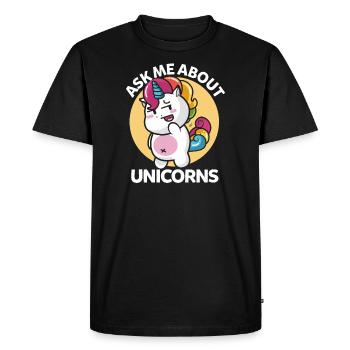 Douce licorne - T-shirt Premium bio Homme - noir - Devant - Nico (187cm)