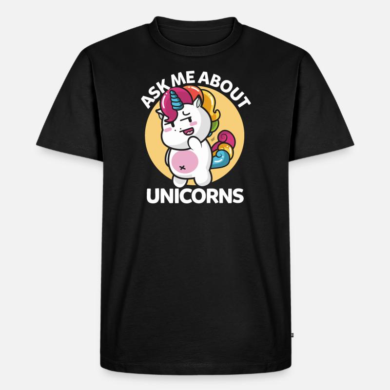 Süßes Einhorn - Männer Premium Bio T-Shirt - Schwarz