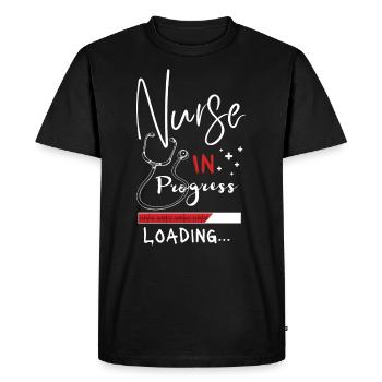 Infirmière en cours de chargement - T-shirt Premium bio Homme - noir - Devant - Nico (187cm)
