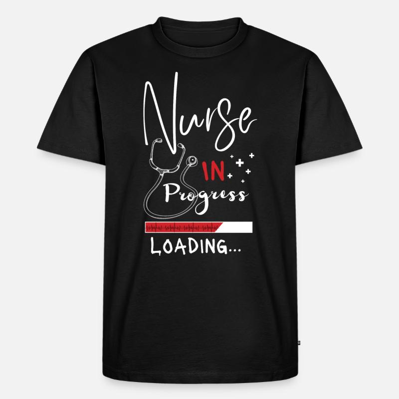 Nurse In Progress wird geladen - Männer Premium Bio T-Shirt - Schwarz