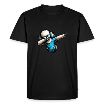 Cool Poodle Dabbing Stylish Design - Men's Premium Organic T-Shirt - black - Front - Nico (187cm)