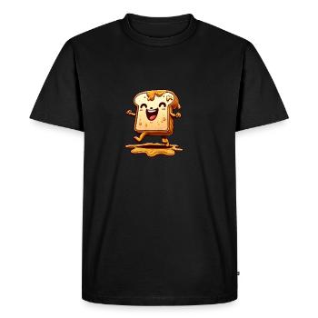 Toast à la confiture, beurre de cacahuète - T-shirt Premium bio Homme - noir - Devant - Nico (187cm)