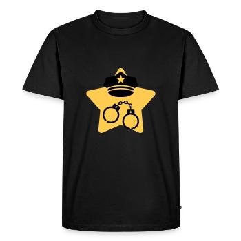 Police / Policier / Flic / Sécurité - T-shirt Premium bio Homme - noir - Devant - Nico (187cm)