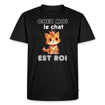 Fan Chat Félin Animal Passion Animaux Chaton Race - T-shirt Premium bio Homme - noir - Devant - Nico (187cm)