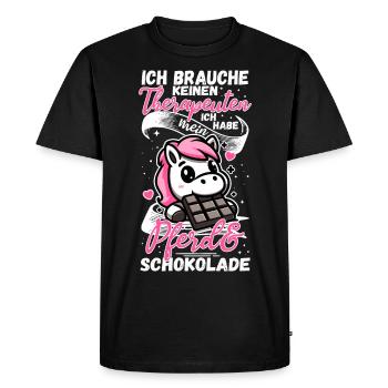 Funny Horse Saying Therapist Horse - Men's Premium Organic T-Shirt - black - Front - Nico (187cm)