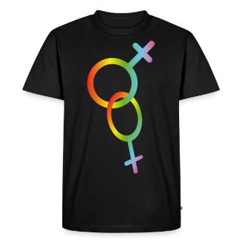 Gay homo lesbian | lesbian - Men's Premium Organic T-Shirt - black - Front - Nico (187cm)