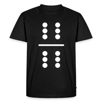 Pierre domino 6/6 - T-shirt Premium bio Homme - noir - Devant - Nico (187cm)