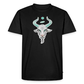 Chèvre - T-shirt Premium bio Homme - noir - Devant - Nico (187cm)