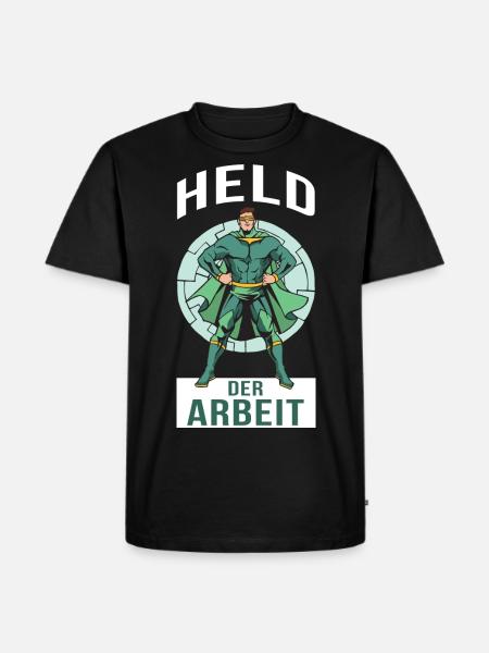 Held der Arbeit Superheld - Männer Premium Bio T-Shirt - Schwarz