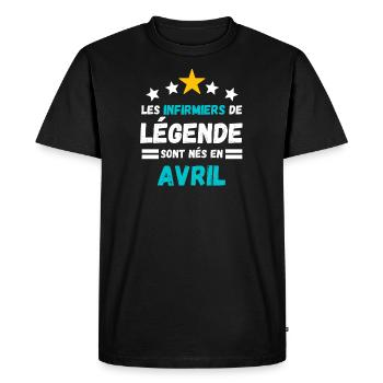 Infirmier de legende avril cadeau infirmier - T-shirt Premium bio Homme - noir - Devant - Nico (187cm)