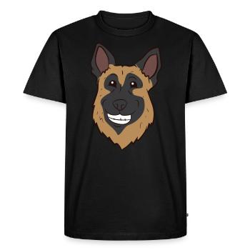German Shepherd - Head - Men's Premium Organic T-Shirt - black - Front - Nico (187cm)