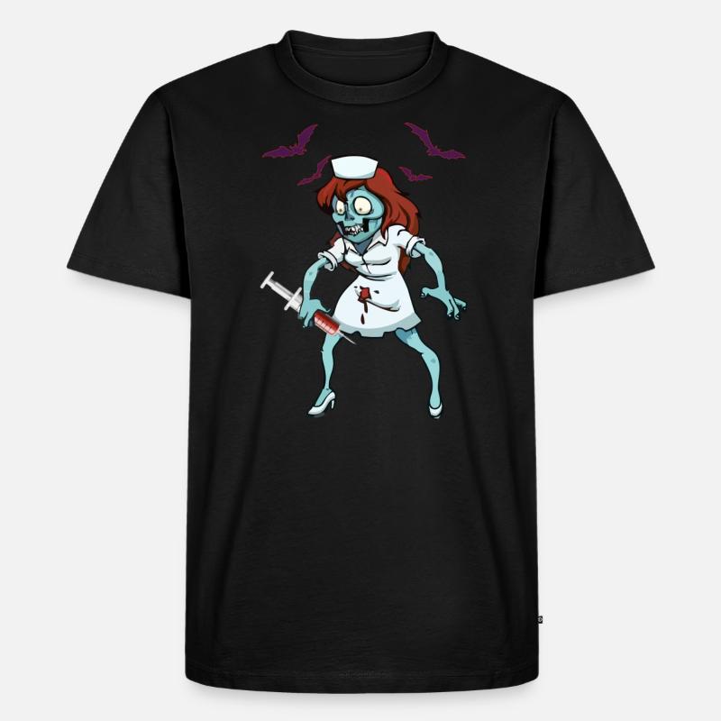 Zombie Krankenschwester Notfall Halloween - Männer Premium Bio T-Shirt - Schwarz