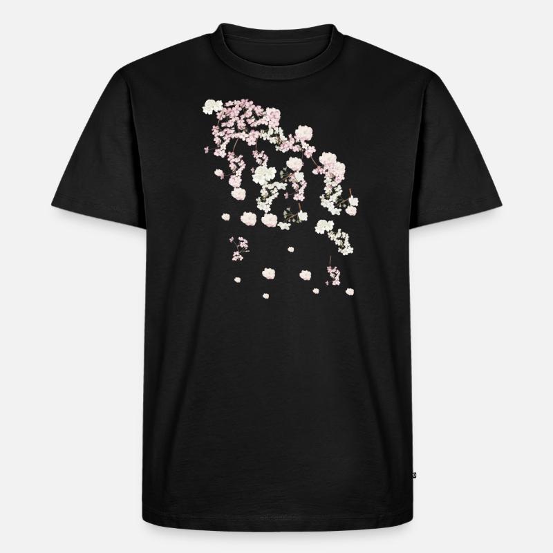 Printemps,vrilles,fleurs,fleurs,fleurs,fleurs,floraison - T-shirt Premium bio Homme - noir