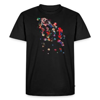 Fleurs,Abstrait,Floral,Peinture,Fleur,Vigne,Rouge - T-shirt Premium bio Homme - noir - Devant - Nico (187cm)