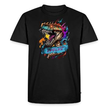 Évolution rugissante - T-shirt Premium bio Homme - noir - Devant - Nico (187cm)