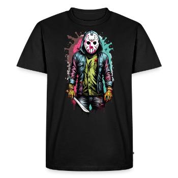 T Shirt Design Jason Graffiti - Männer Premium Bio T-Shirt - Schwarz - Vorne - Nico (187cm)