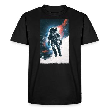 Astronaut - Celestial Drift - Men's Premium Organic T-Shirt - black - Front - Nico (187cm)
