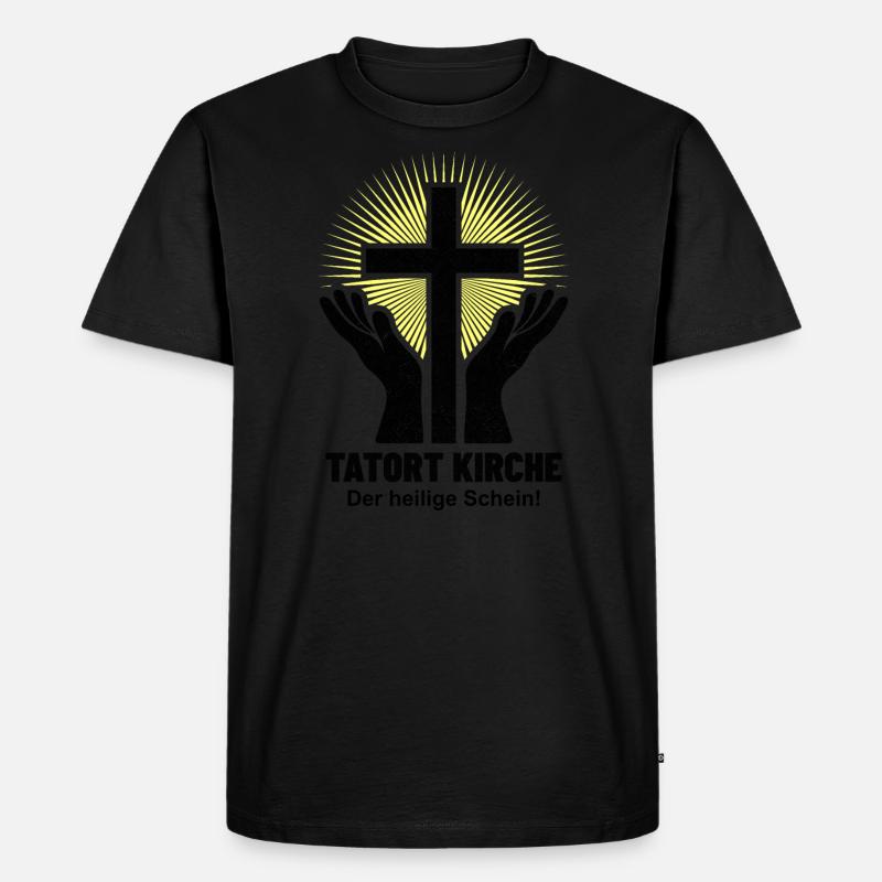KIRCHE, DER HEILIGE SCHEIN! - Männer Premium Bio T-Shirt - Schwarz