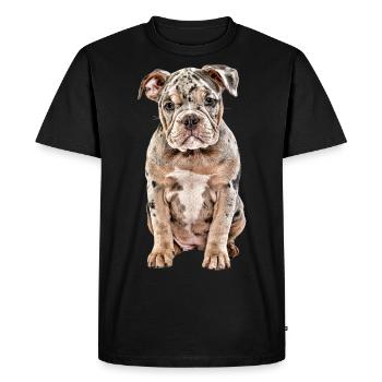 OLD ENGLISH BULLDOG Chien Chiens Bouledogue - T-shirt Premium bio Homme - noir - Devant - Nico (187cm)