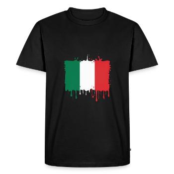 DRAPEAU ITALIEN DRAPEAU ITALIE - T-shirt Premium bio Homme - noir - Devant - Nico (187cm)