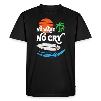 Surf No Wave No Cry - T-shirt Premium bio Homme - noir - Devant - Nico (187cm)