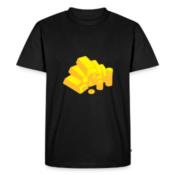 Money, Gold - T-shirt Premium bio Homme - noir - Devant - Nico (187cm)