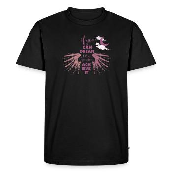 Drôle de sport de fitness - Réaliser un rêve - T-shirt Premium bio Homme - noir - Devant - Nico (187cm)