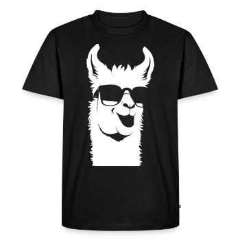 Lama drôle portant des lunettes de soleil Lamas cool - T-shirt Premium bio Homme - noir - Devant - Nico (187cm)