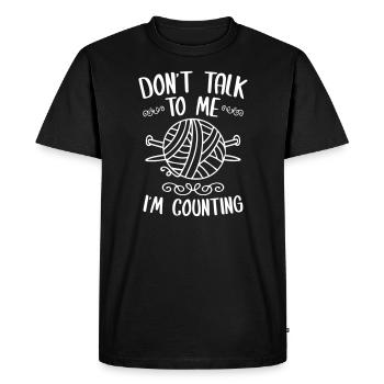 Knitting - Men's Premium Organic T-Shirt - black - Front - Nico (187cm)