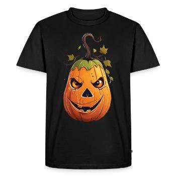 Funny Halloween pumpkin kids design - Men's Premium Organic T-Shirt - black - Front - Nico (187cm)