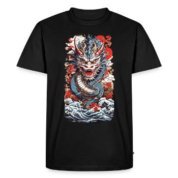 Dragon chinois Style streetwear asiatique - T-shirt Premium bio Homme - noir - Devant - Nico (187cm)
