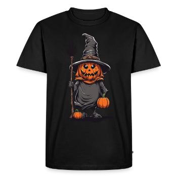 Witch Pumpkin Ghost Halloween Magic Design - Men's Premium Organic T-Shirt - black - Front - Nico (187cm)