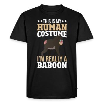 Cadeau pour les amoureux des babouins - T-shirt Premium bio Homme - noir - Devant - Nico (187cm)