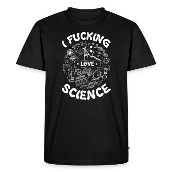 J’adore la science - T-shirt Premium bio Homme - noir - Devant - Nico (187cm)