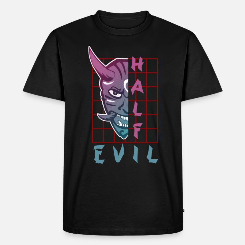 Oni Maske Japan Dämon - Männer Premium Bio T-Shirt - Schwarz